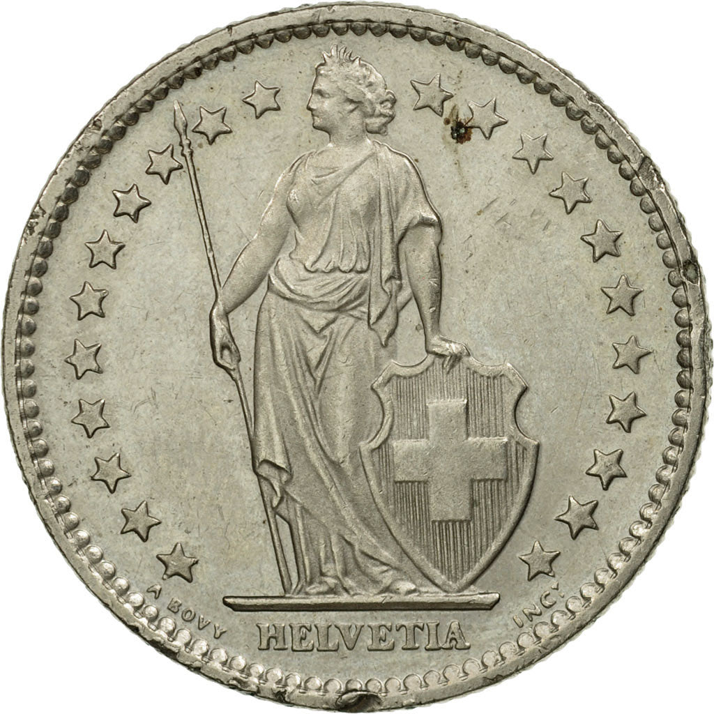 Moneta, Szwajcaria, 2 Francs, 1982, Bern, EF(40-45), Miedź-Nikiel, KM:21a.2