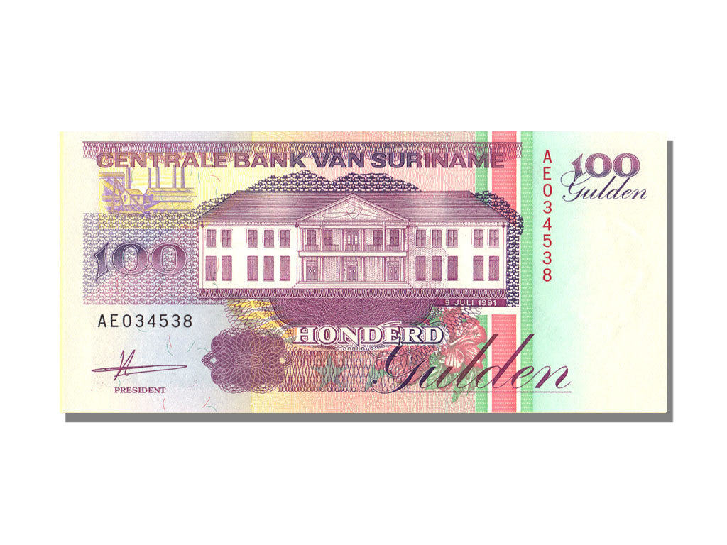 Geldschein, Suriname, 100 Gulden, 1991, 1991-07-09, UNZ
