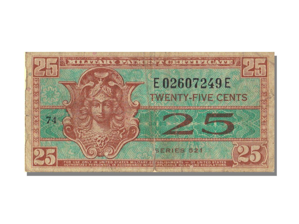 Banknote, United States, 25 Cents, KM:M31, VF(20-25)