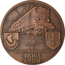 Frankreich, Medaille, S.N.C.F, Electrification Paris-Lyon, Railway, 1950, Marcel