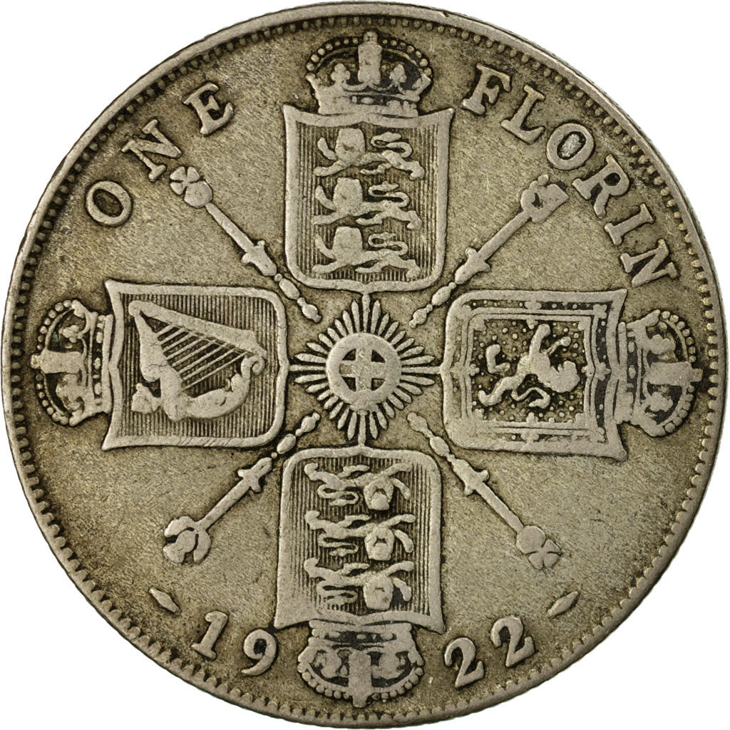 Münze, Großbritannien, George V, Florin, Two Shillings, 1922, SS, Silber