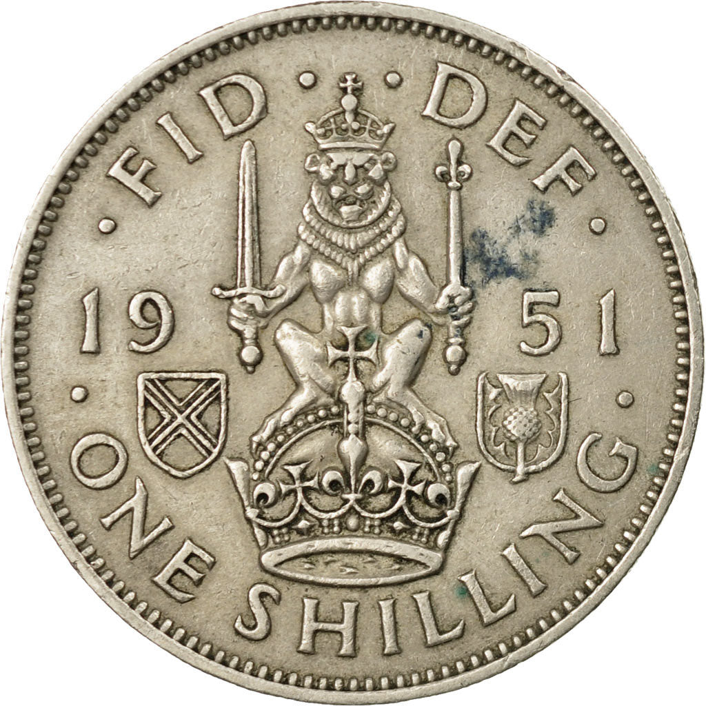 Coin, Great Britain, George VI, Shilling, 1951, EF(40-45), Copper-nickel, KM:877