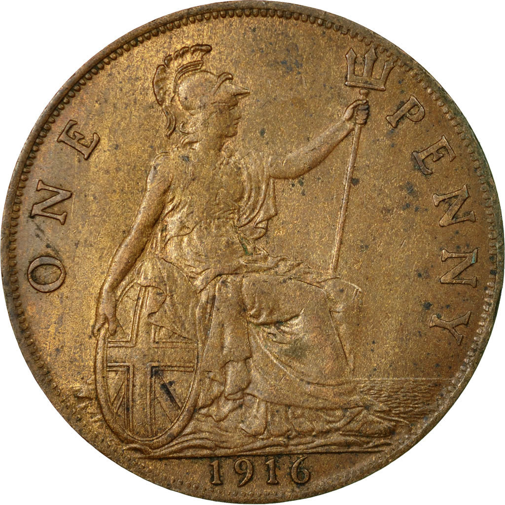 Moneta, Gran Bretagna, George V, Penny, 1916, BB, Bronzo, KM:810
