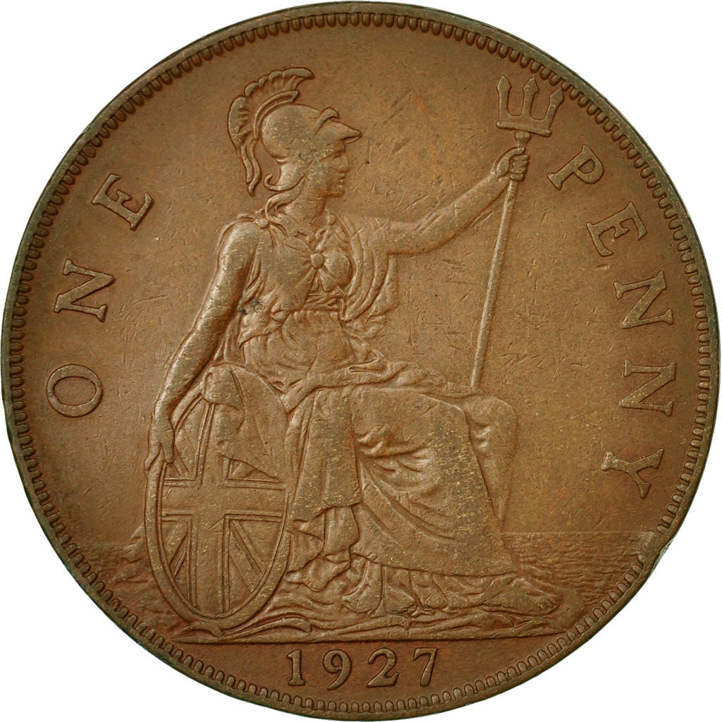 Moneta, Gran Bretagna, George V, Penny, 1927, BB, Bronzo, KM:826