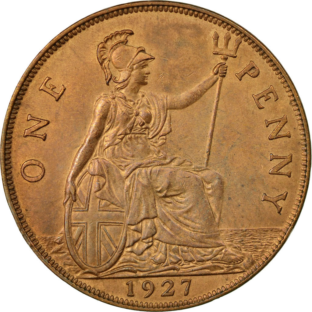 Coin, Great Britain, George V, Penny, 1927, EF(40-45), Bronze, KM:826