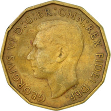 Monnaie, Grande-Bretagne, George VI, 3 Pence, 1952, TTB, Nickel-brass, KM:873