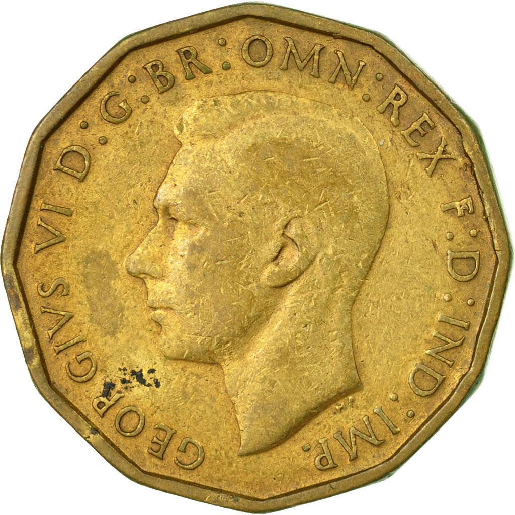 Münze, Großbritannien, George VI, 3 Pence, 1939, SS, Nickel-brass, KM:849