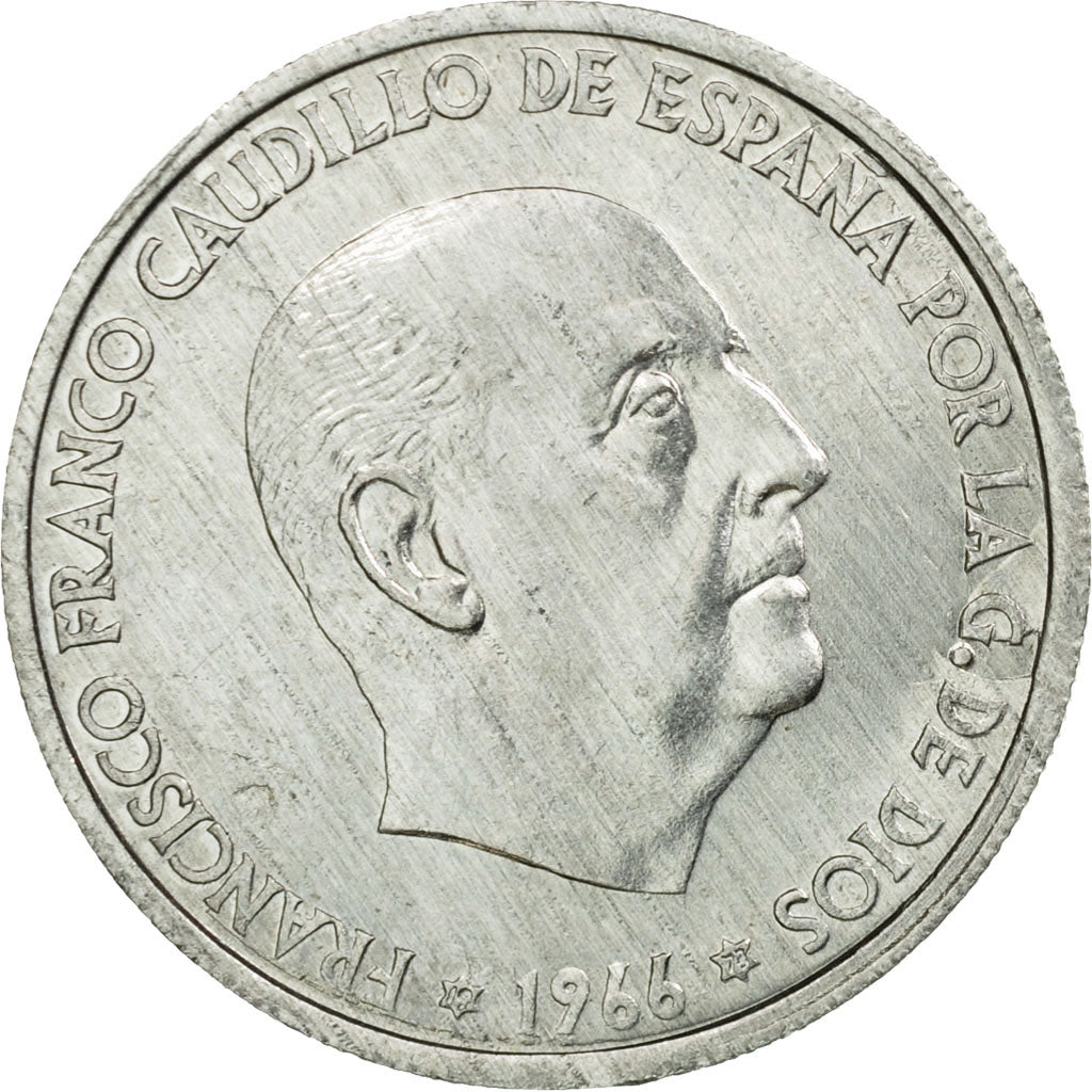Coin, Spain, Francisco Franco, caudillo, 50 Centimos, 1973, EF(40-45), Aluminum