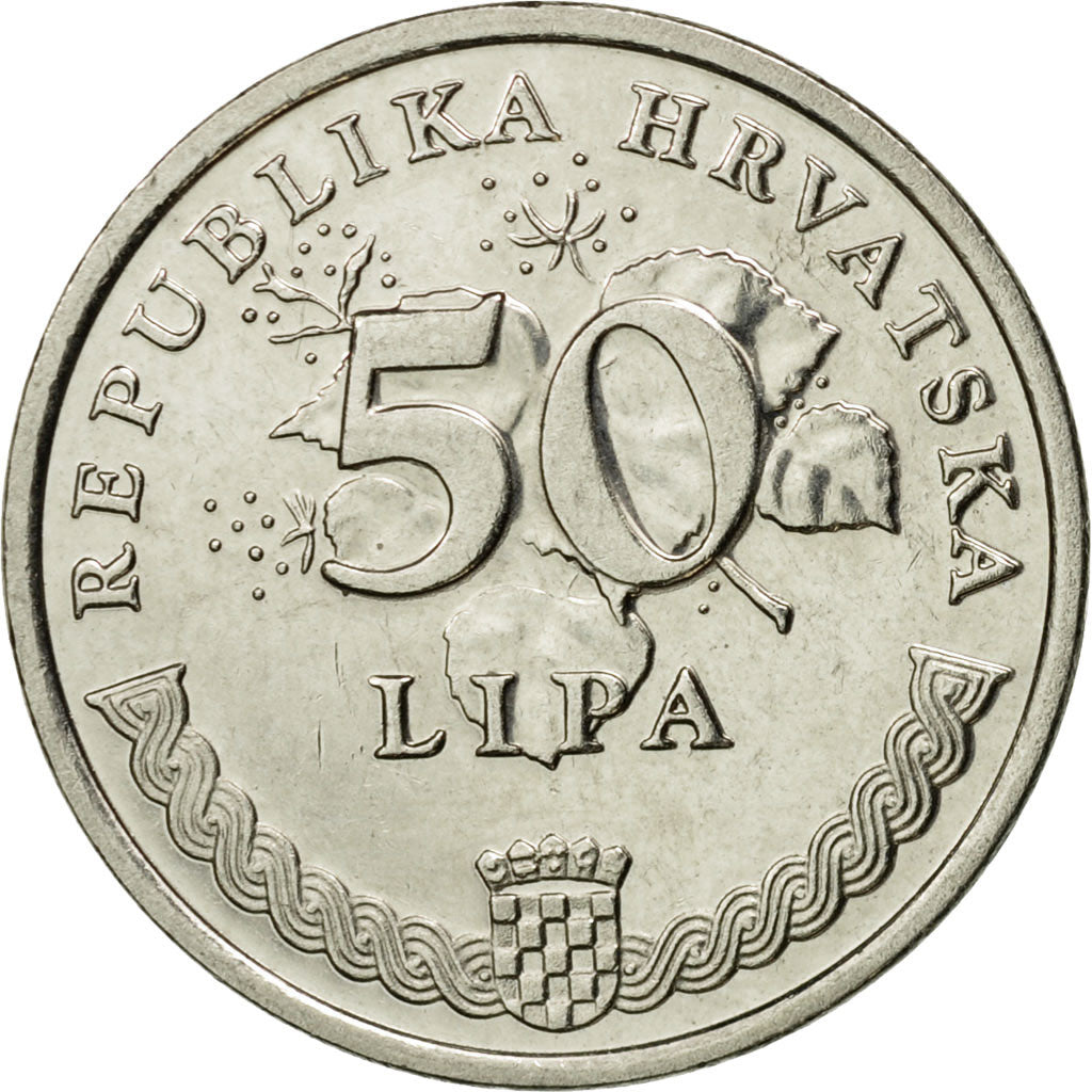 Moneta, Chorwacja, 50 Lipa, 2009, EF(40-45), Nickel platerowany stalą, KM:8