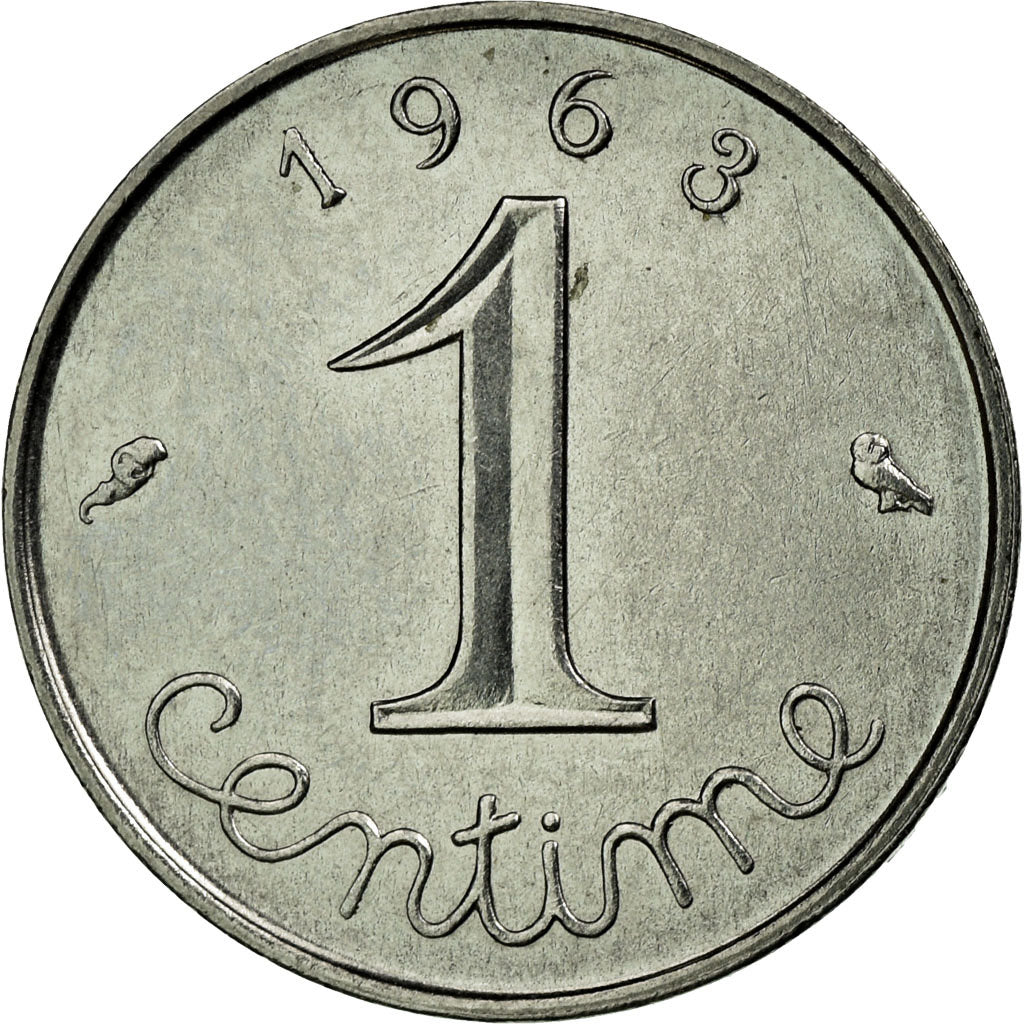 Coin, France, Épi, Centime, 1963, Paris, EF(40-45), Stainless Steel, KM:928