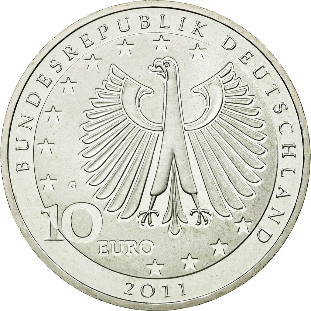 GERMANIA - REPUBBLICA FEDERALE, 10 Euro, 2011, FDC, Argento, KM:295