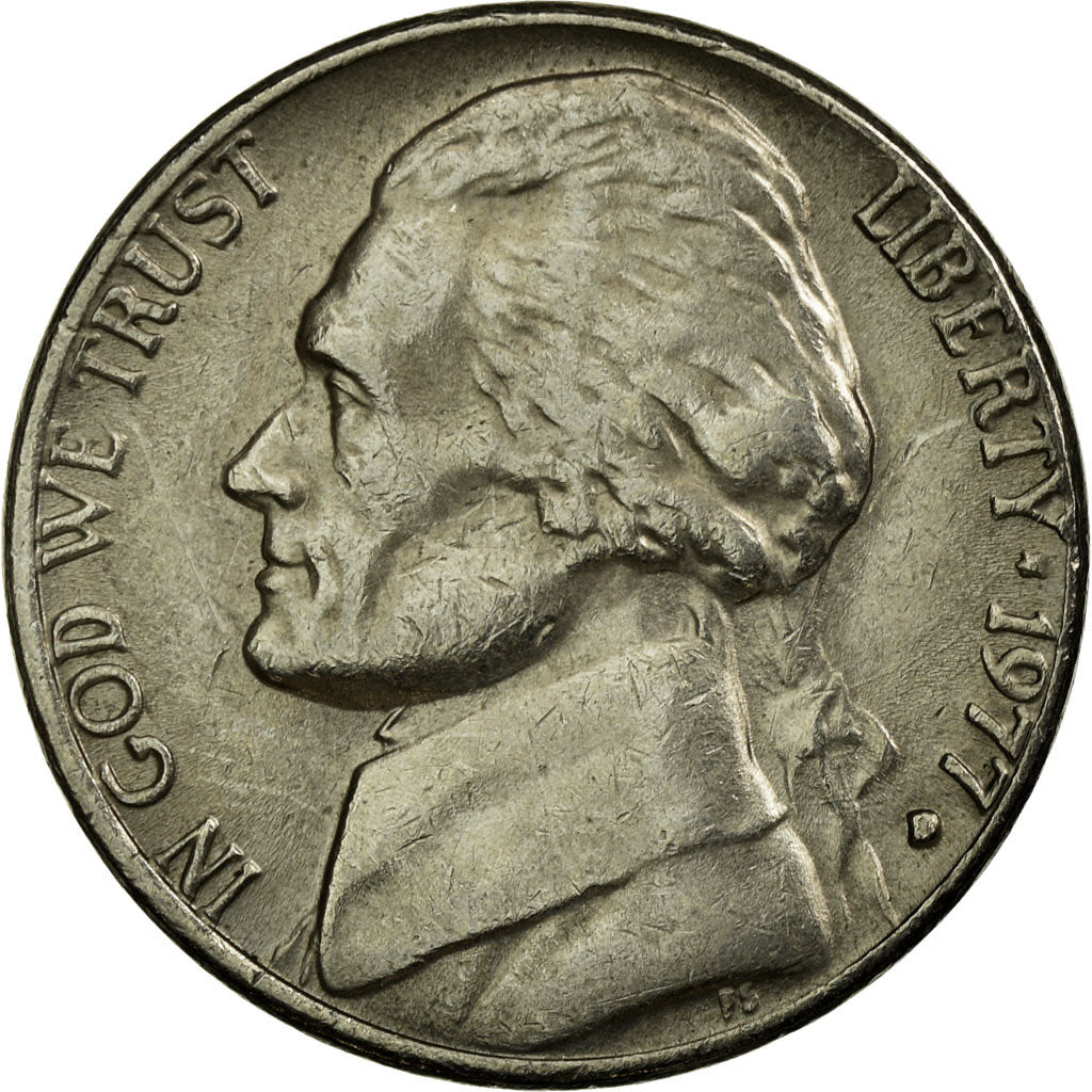 Monnaie, États-Unis, Jefferson Nickel, 5 Cents, 1977, U.S. Mint, Denver, TTB