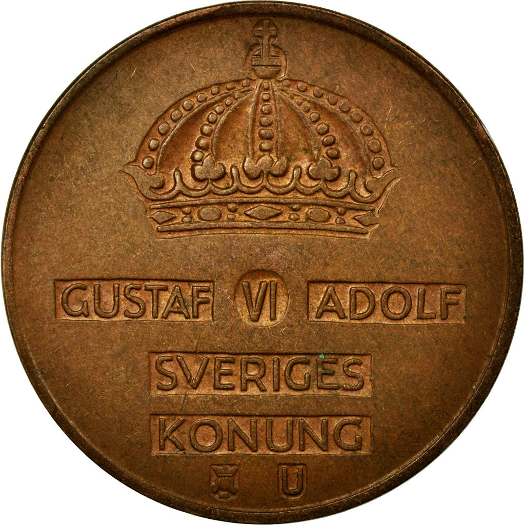 Moneta, Svezia, Gustaf VI, 5 Öre, 1961, BB, Bronzo, KM:822