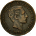 Moneta, Hiszpania, Alfonso XII, 5 Centimos, 1878, EF(40-45), Bronze, KM:674