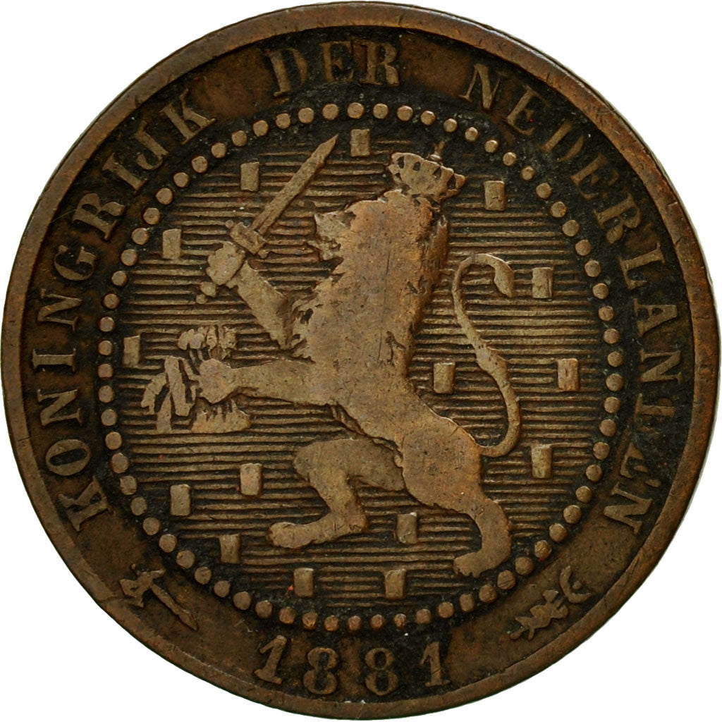Moneda, Países Bajos, William III, Cent, 1881, MBC, Bronce, KM:107.1