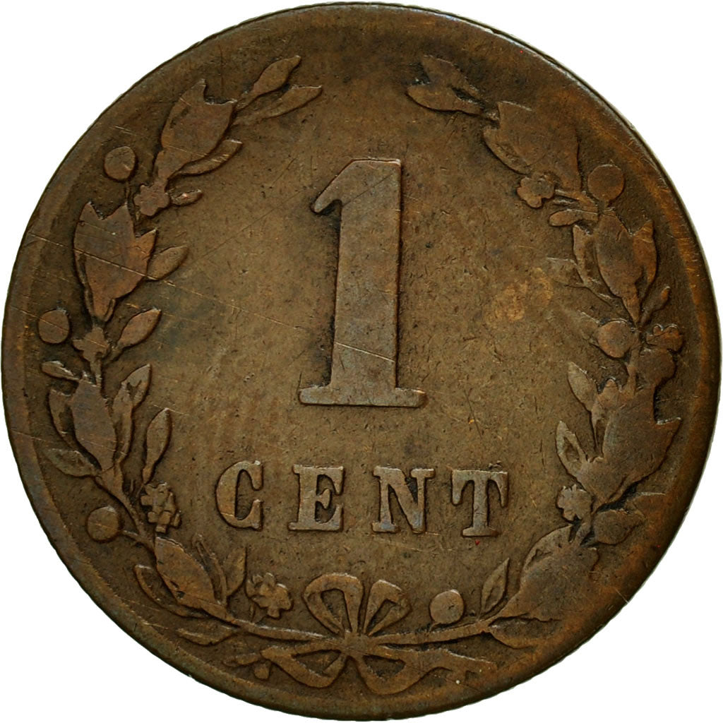 Moneda, Países Bajos, William III, Cent, 1881, MBC, Bronce, KM:107.1