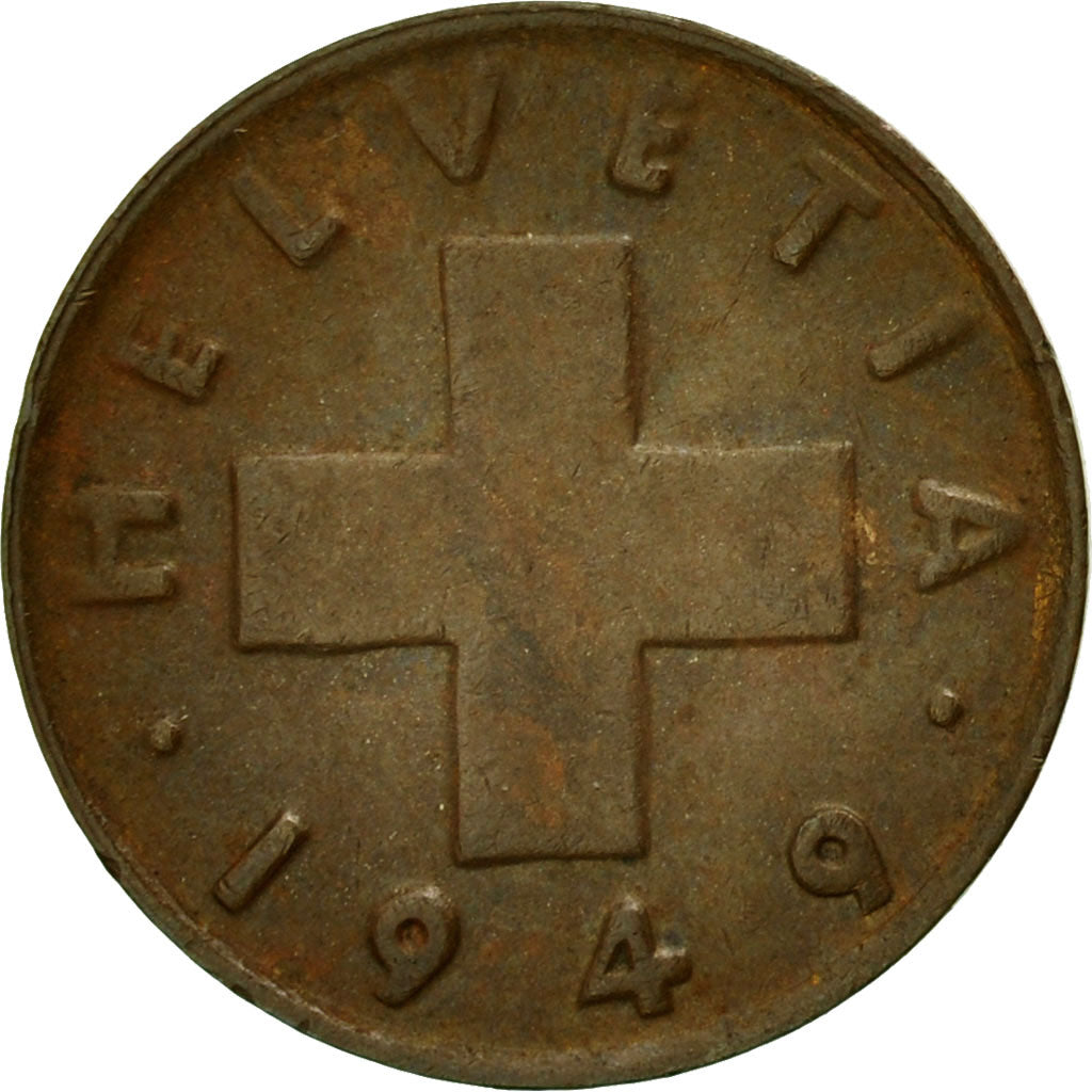 Moneta, Szwajcaria, Rappen, 1949, Bern, EF(40-45), Bronze, KM:46