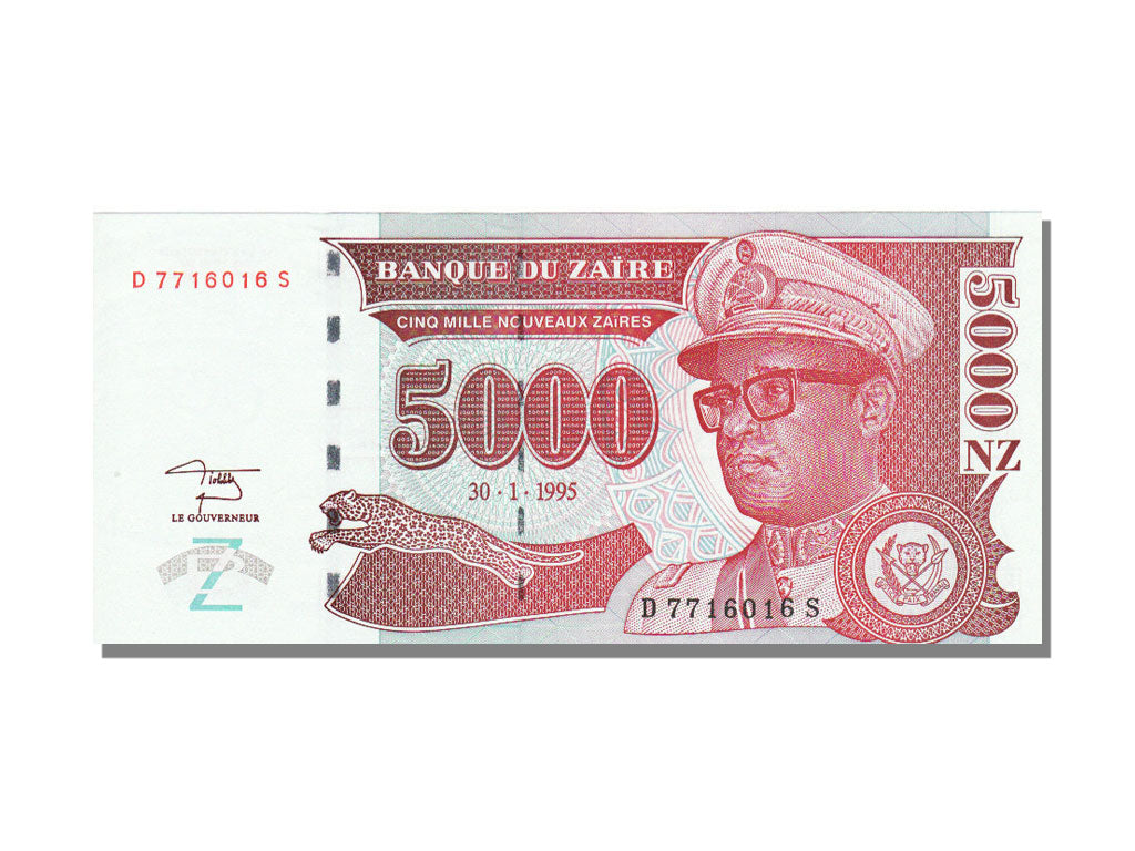 Banknote, Zaire, 5000 Nouveaux Zaïres, 1995, 1995-01-30, UNC(65-70)