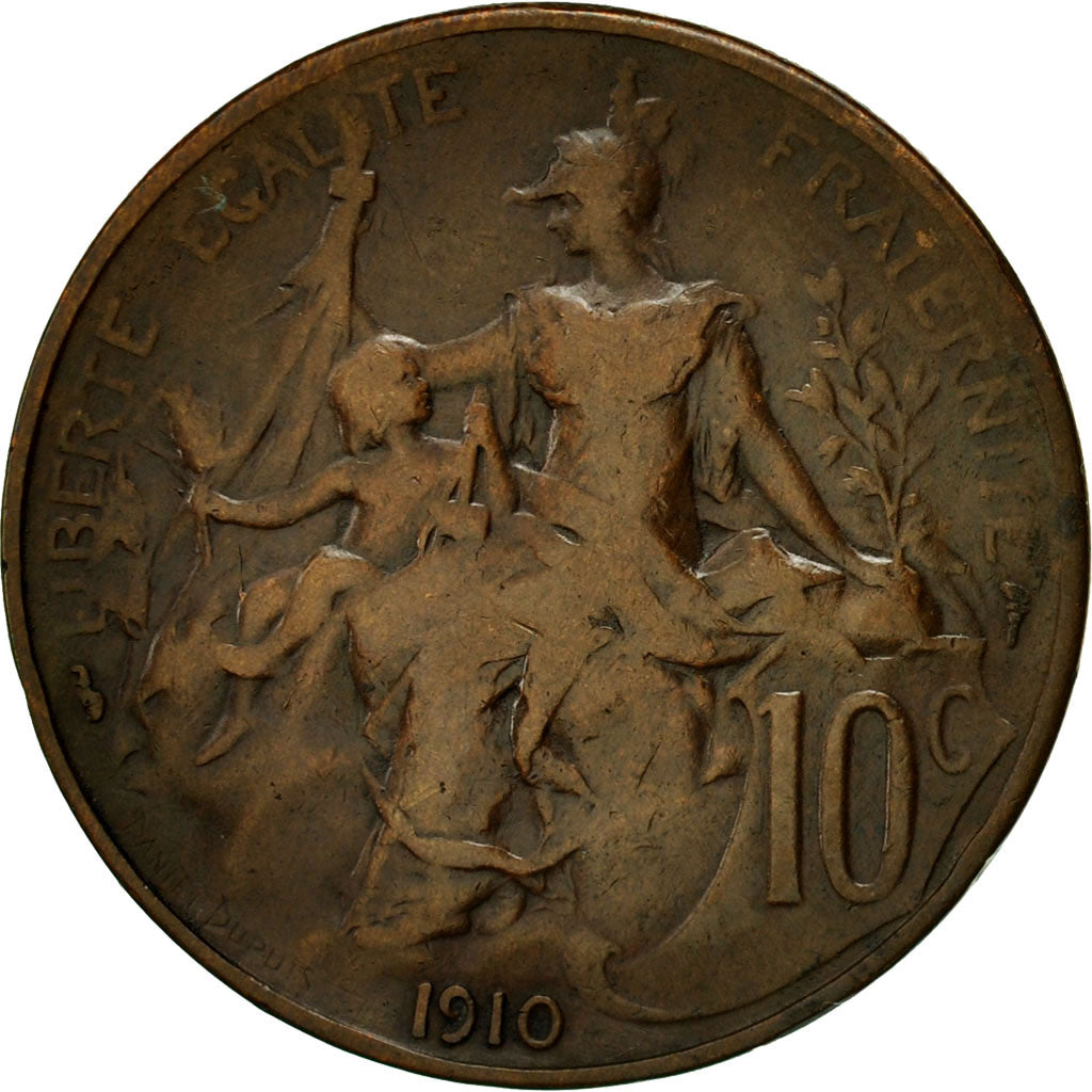 Münze, Frankreich, Dupuis, 10 Centimes, 1910, Paris, SS, Bronze, KM:843