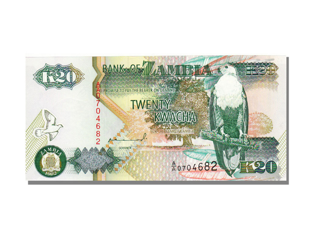 Banknote, Zambia, 20 Kwacha, 1992, UNC(65-70)