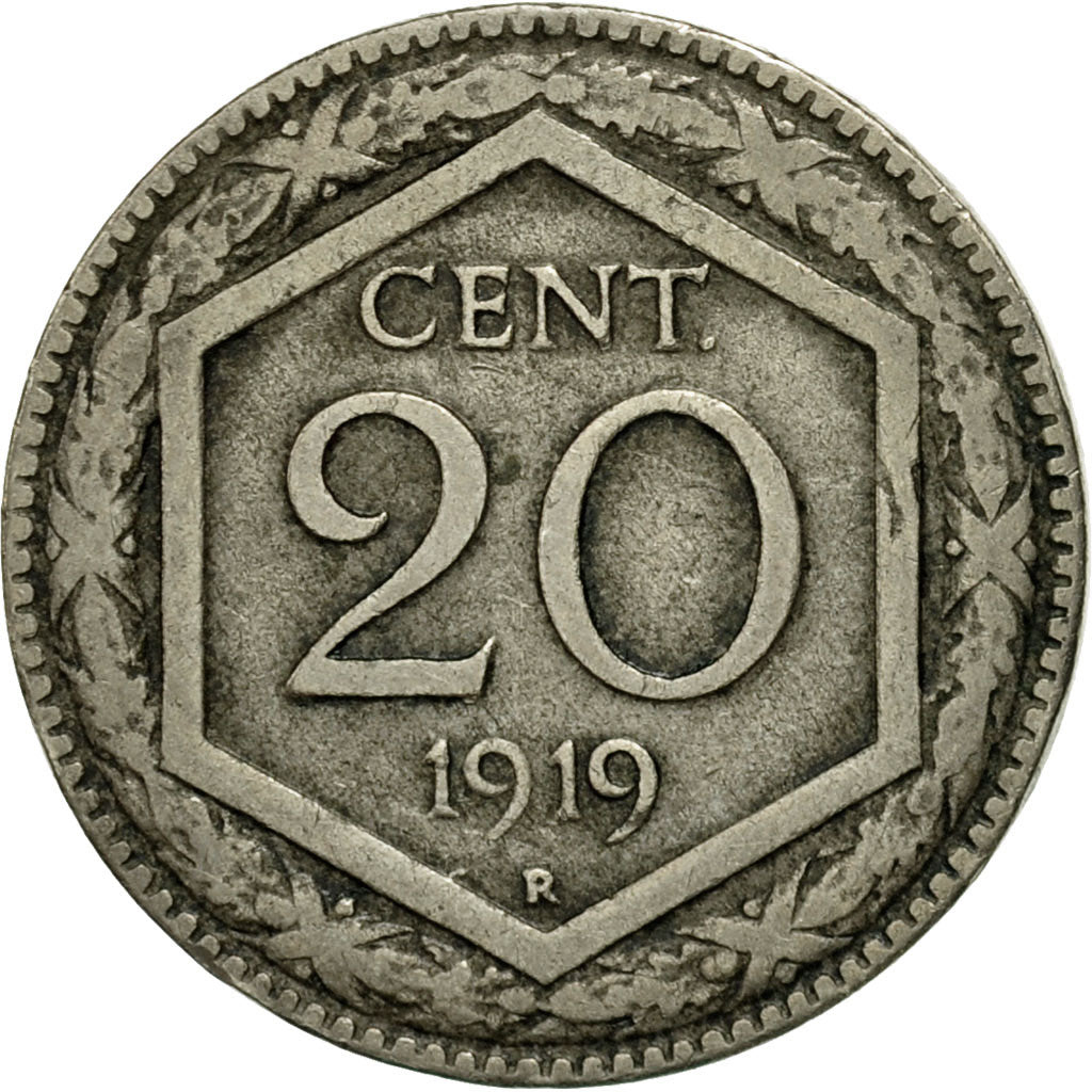 Coin, Italy, Vittorio Emanuele III, 20 Centesimi, 1919, Rome, EF(40-45)