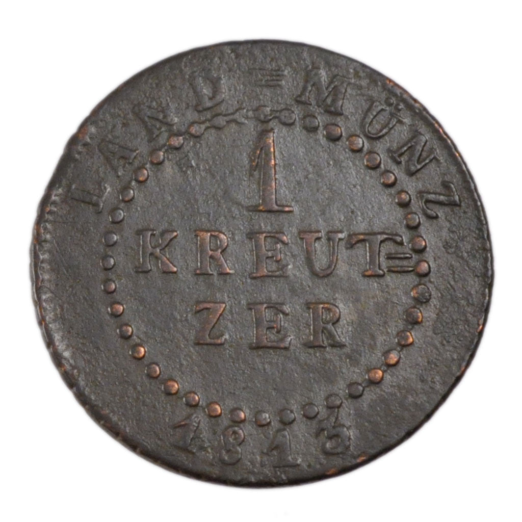 Coin, German States, BADEN, Karl Ludwig Friedrich, Kreuzer, 1813, EF(40-45)