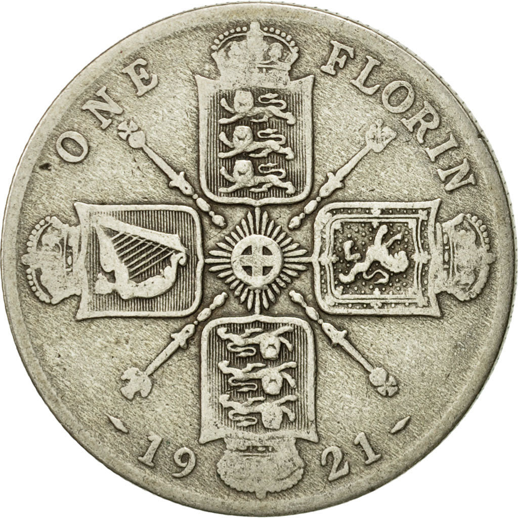 Coin, Great Britain, George V, Florin, Two Shillings, 1921, VF(30-35), Silver