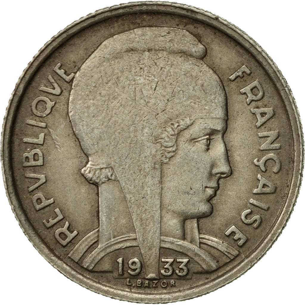 Moneta, Francia, Bazor, 5 Francs, 1933, Paris, BB, Nichel, KM:887, Gadoury:753