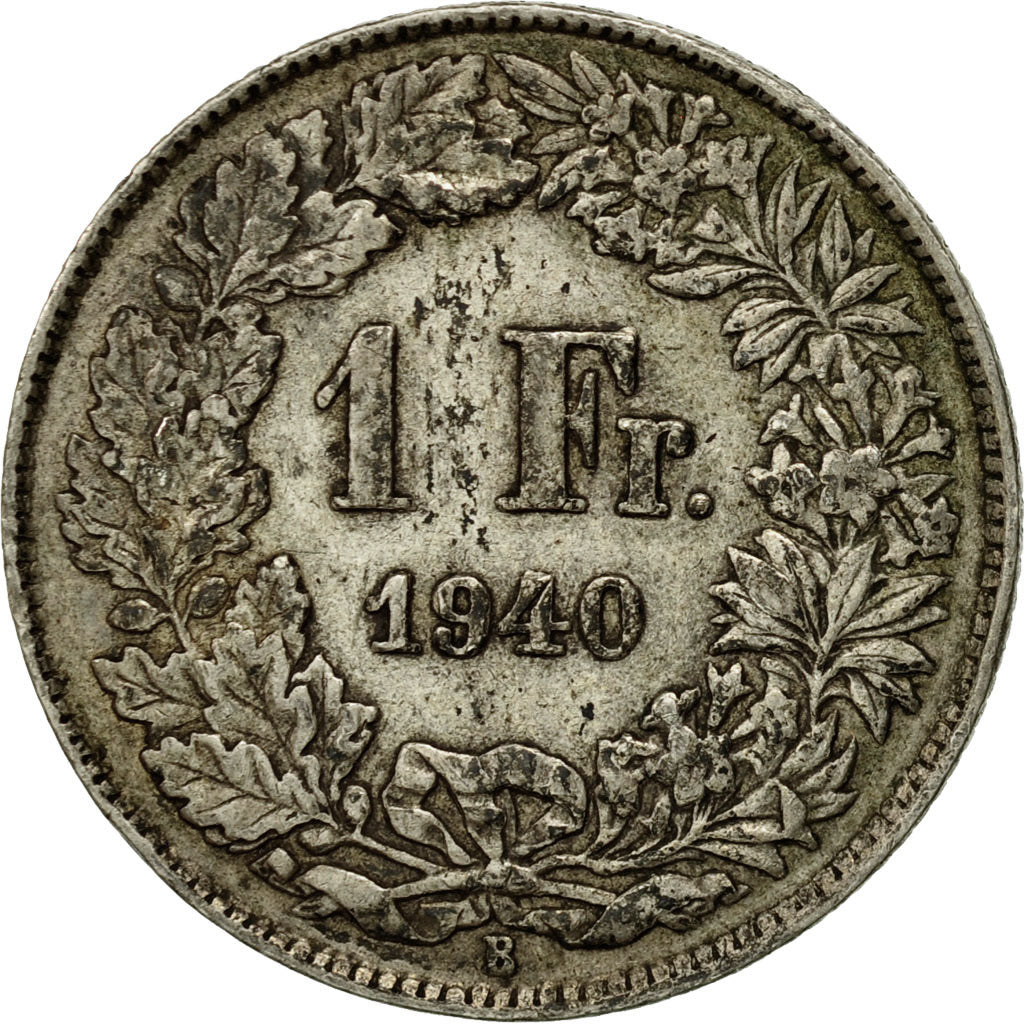 Münze, Schweiz, Franc, 1940, Bern, S, Silber, KM:24