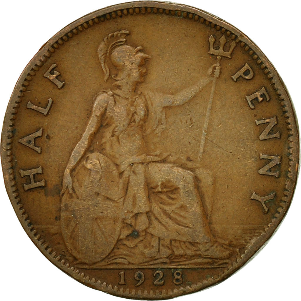 Monnaie, Grande-Bretagne, George V, 1/2 Penny, 1928, TTB, Bronze, KM:837