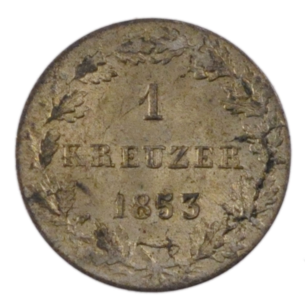 Coin, German States, FRANKFURT AM MAIN, Kreuzer, 1853, EF(40-45), Silver, KM:312