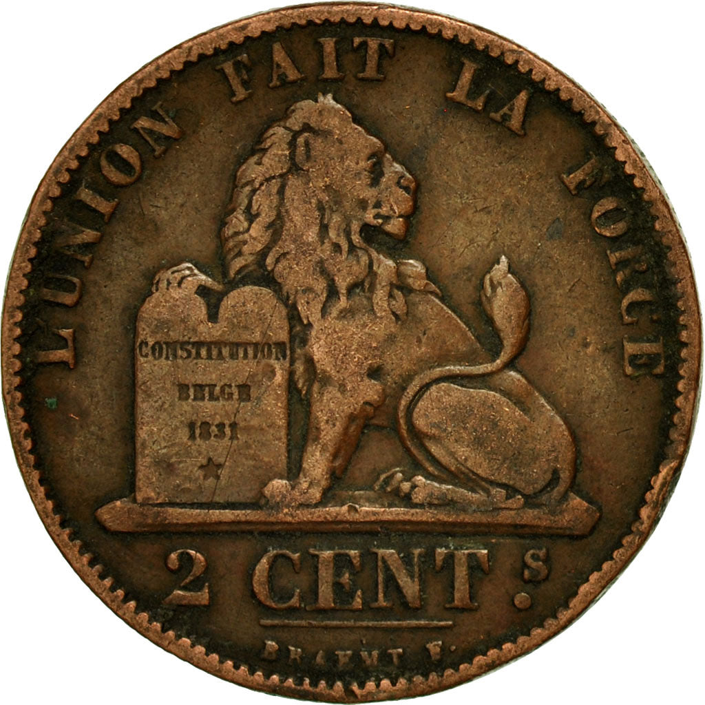 Moneta, Belgio, Leopold II, 2 Centimes, 1873, MB+, Rame, KM:35.1