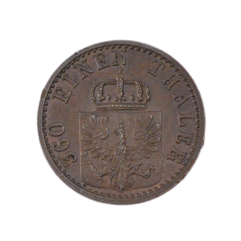 Coin, German States, PRUSSIA, Wilhelm I, Pfennig, 1870, AU(55-58), Copper
