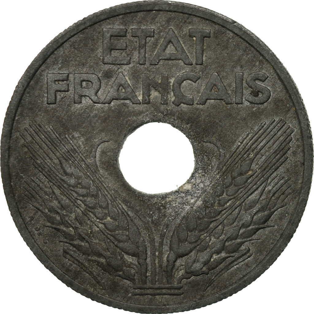 Moneta, Francja, État français, 20 Centimes, 1942, Paris, VF(30-35), Cynk