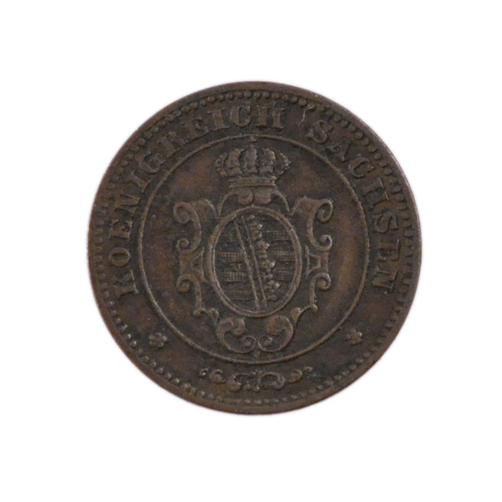 German States, Saxe, Kreuzer, 1868, Copper, EF(40-45), KM:250