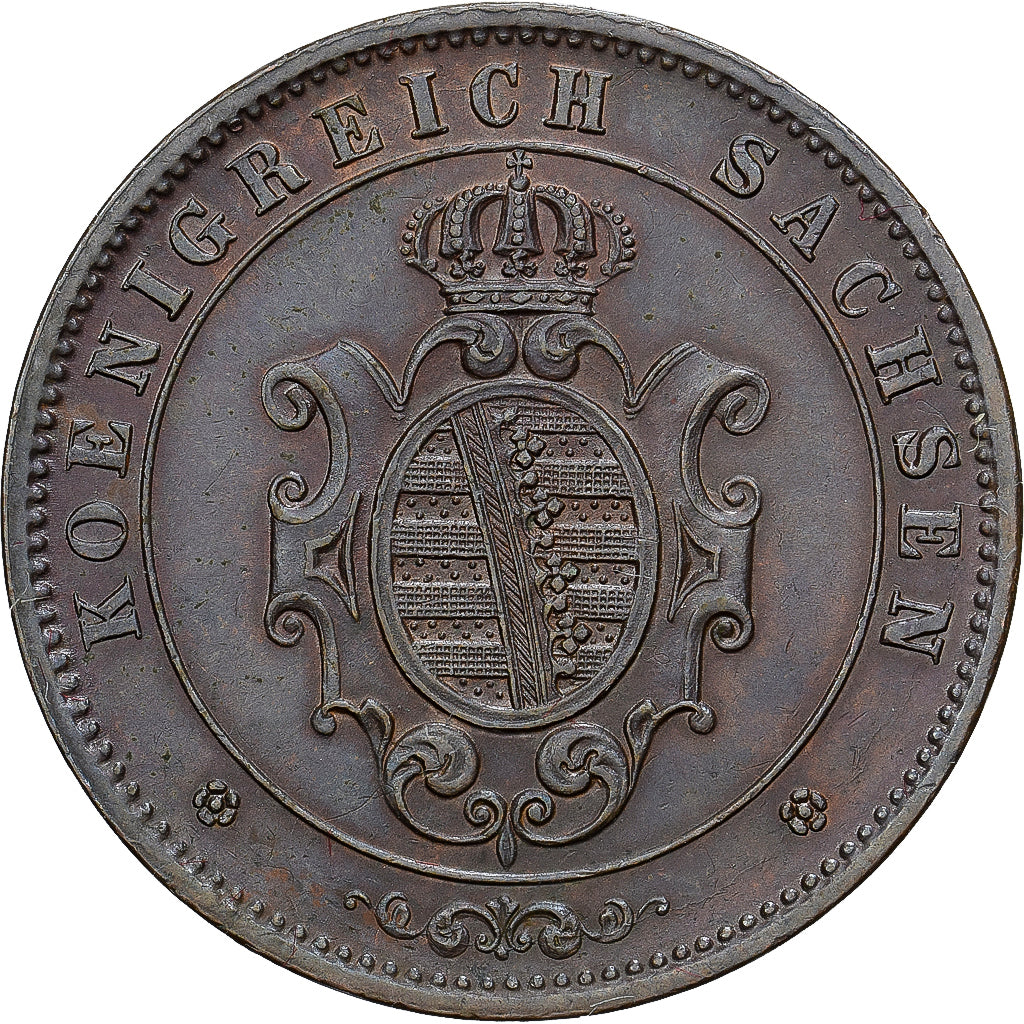 Coin, German States, SAXONY-ALBERTINE, Johann, 5 Pfennig, 1862, Dresde