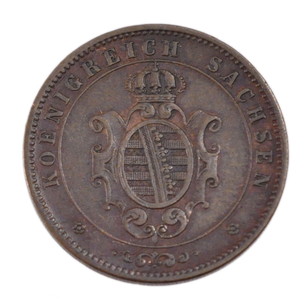 Coin, German States, SAXONY-ALBERTINE, Johann, 5 Pfennig, 1869, Dresde