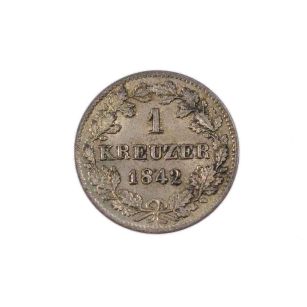 Münze, Deutsch Staaten, WURTTEMBERG, Wilhelm I, Kreuzer, 1842, VZ, Silber