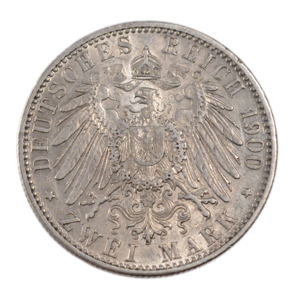 Coin, German States, BAVARIA, Otto, 2 Mark, 1900, Munich, EF(40-45), Silver