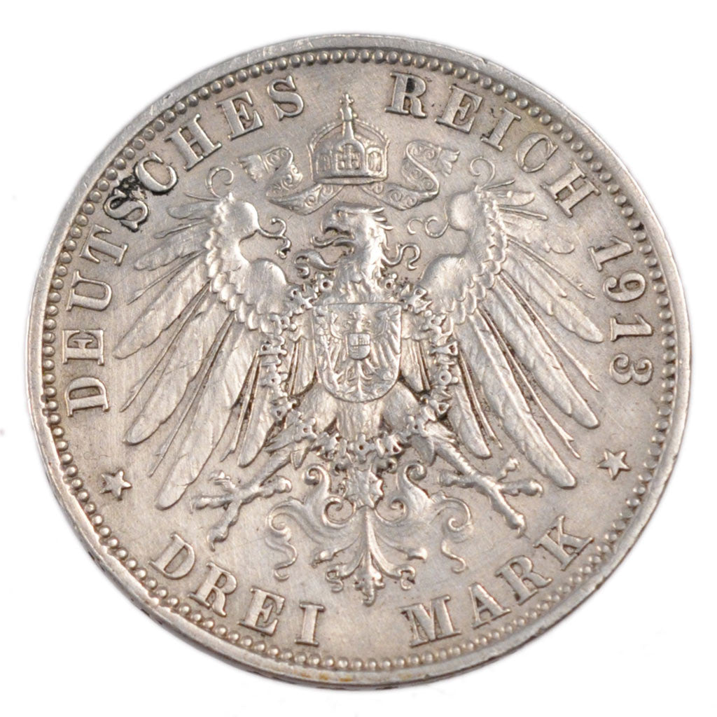 Monnaie, Etats allemands, BAVARIA, Otto, 3 Mark, 1913, Munich, TTB+, Argent