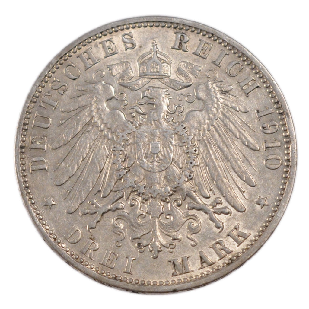Moneda, Estados alemanes, HAMBURG, 3 Mark, 1910, Hamburg, MBC, Plata, KM:620