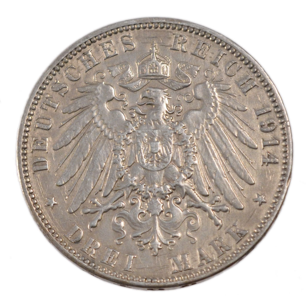 Coin, German States, HAMBURG, 3 Mark, 1914, Hamburg, EF(40-45), Silver, KM:620
