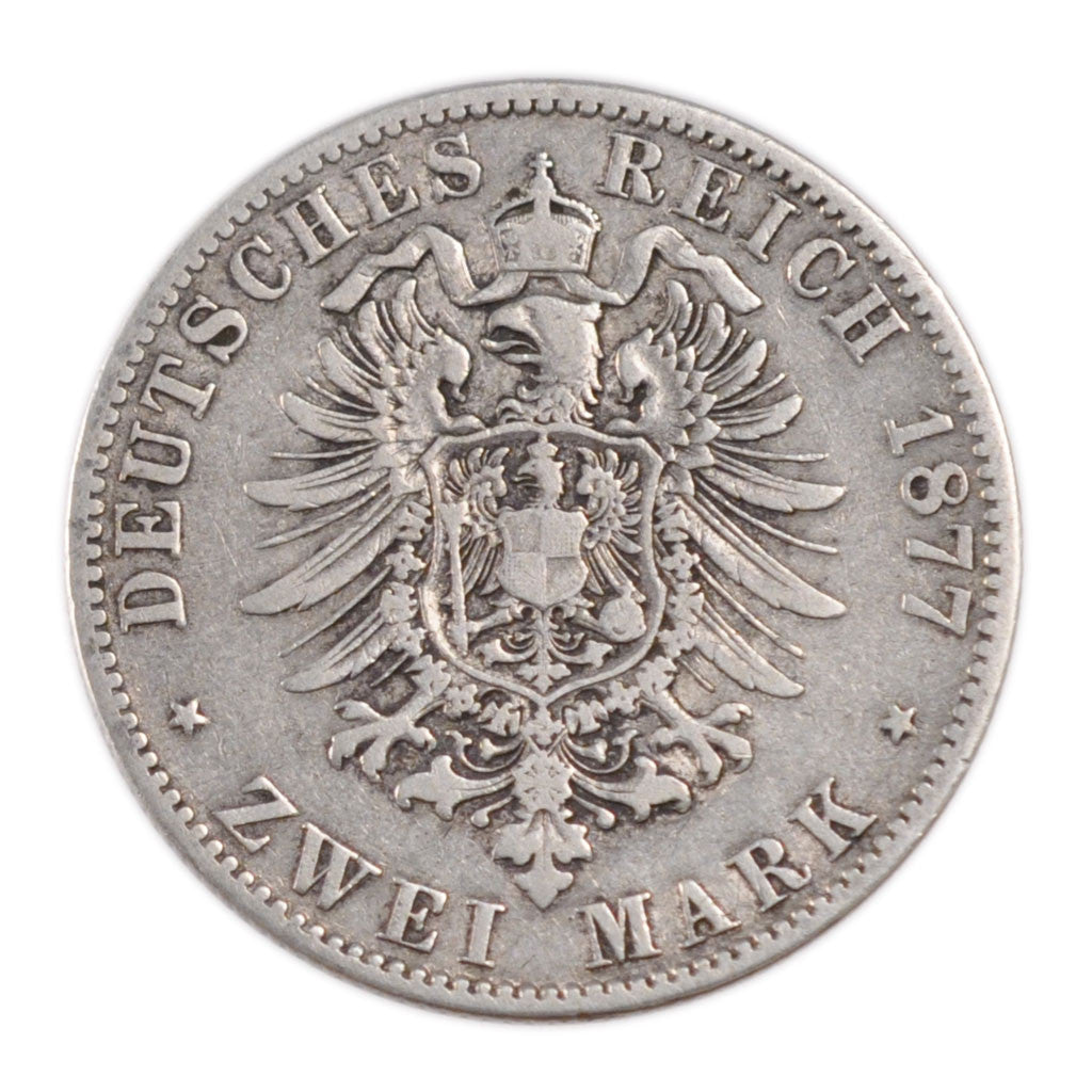 Coin, German States, PRUSSIA, Wilhelm I, 2 Mark, 1877, Berlin, VF(30-35)