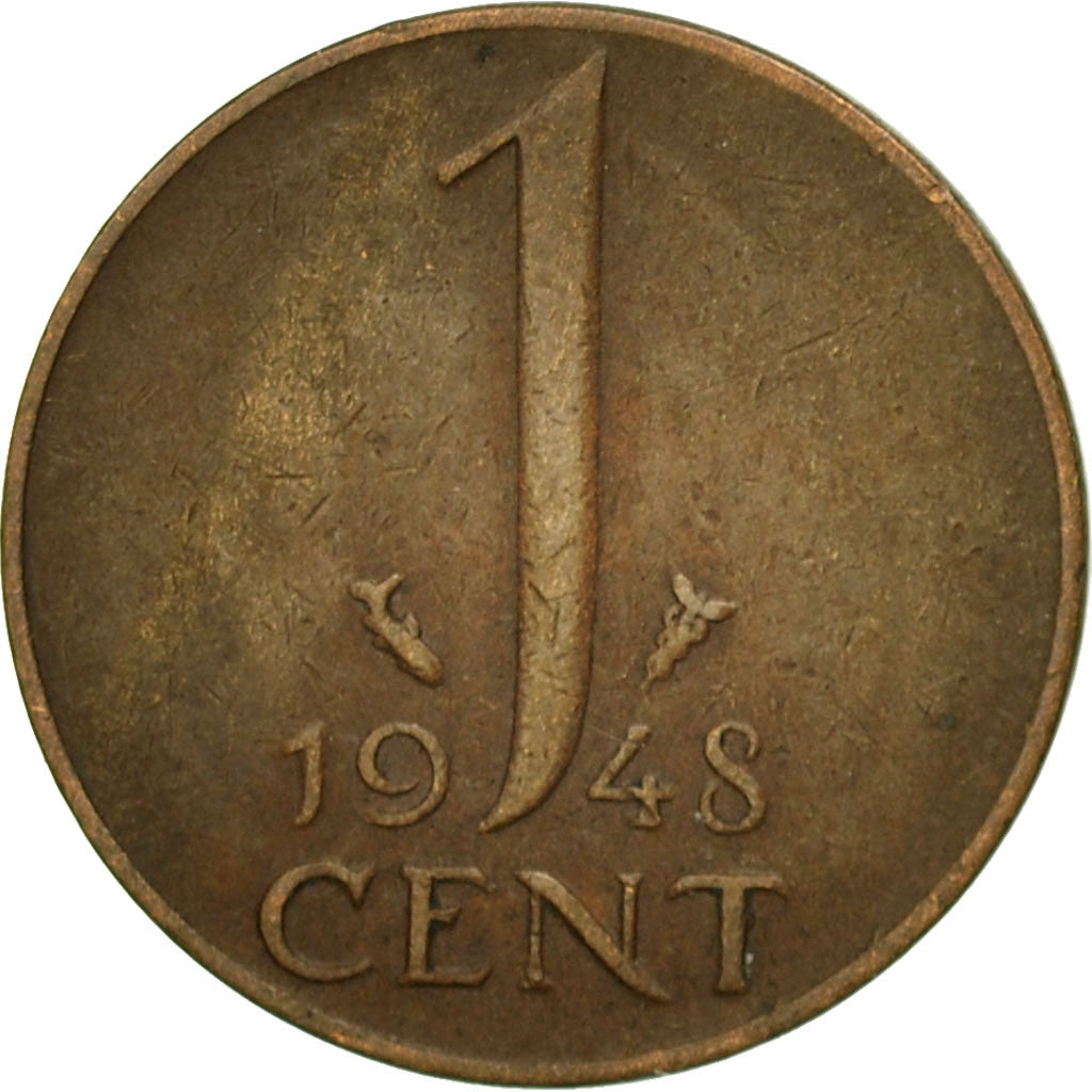 Münze, Niederlande, Wilhelmina I, Cent, 1948, S, Bronze, KM:175