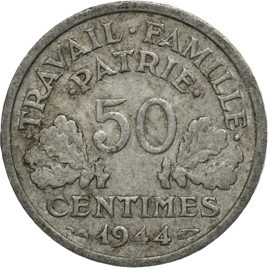 Coin, France, Bazor, 50 Centimes, 1944, Beaumont - Le Roger, VF(30-35)