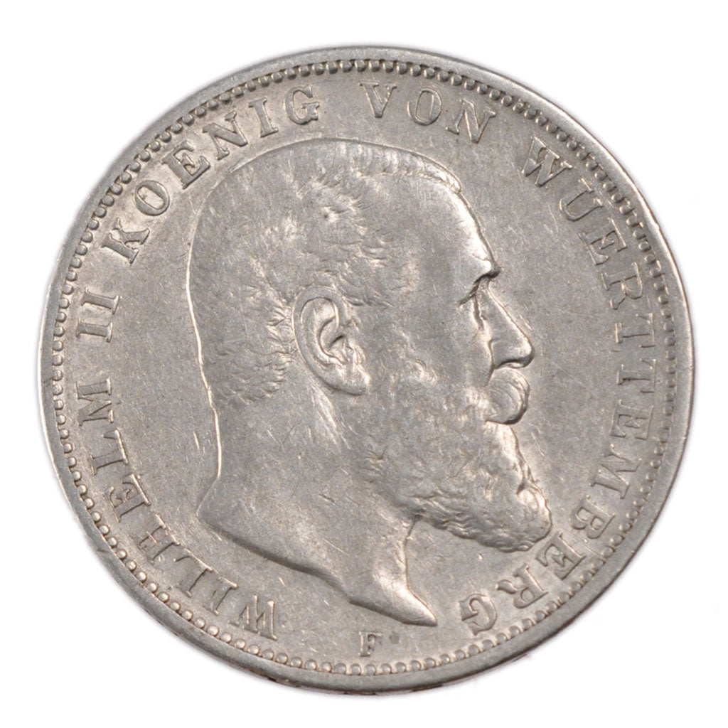 Coin, German States, WURTTEMBERG, Wilhelm II, 3 Mark, 1910, Freudenstadt
