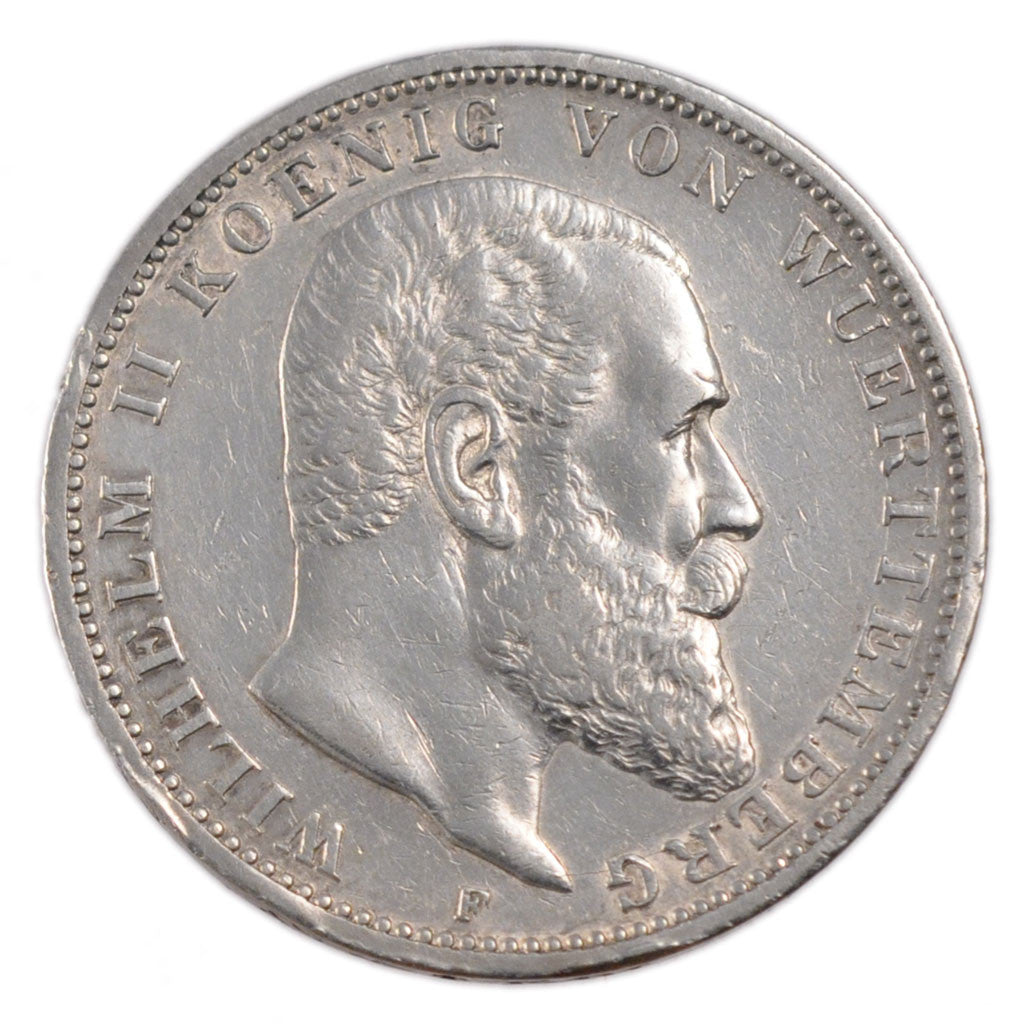 Coin, German States, WURTTEMBERG, Wilhelm II, 3 Mark, 1912, Freudenstadt