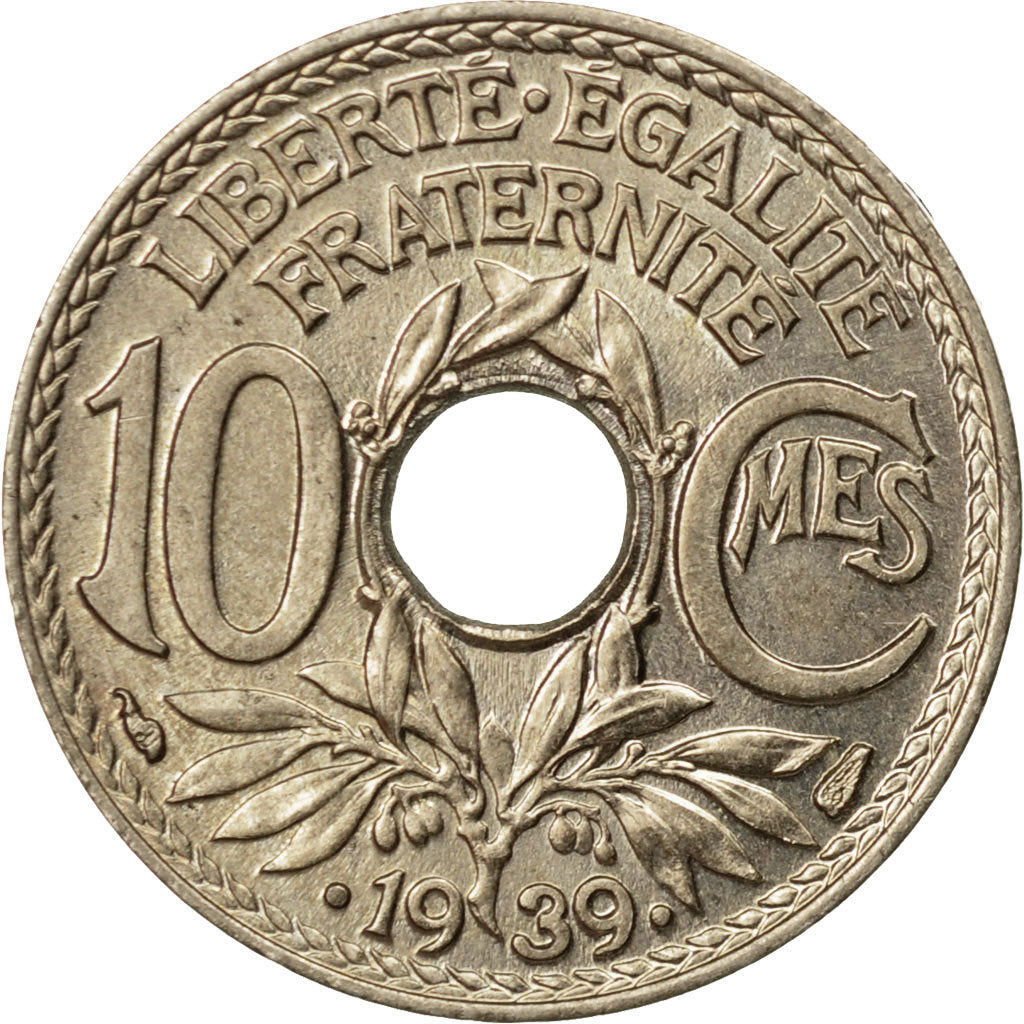 Moneda, Francia, Lindauer, 10 Centimes, 1939, Paris, MBC+, Níquel - bronce