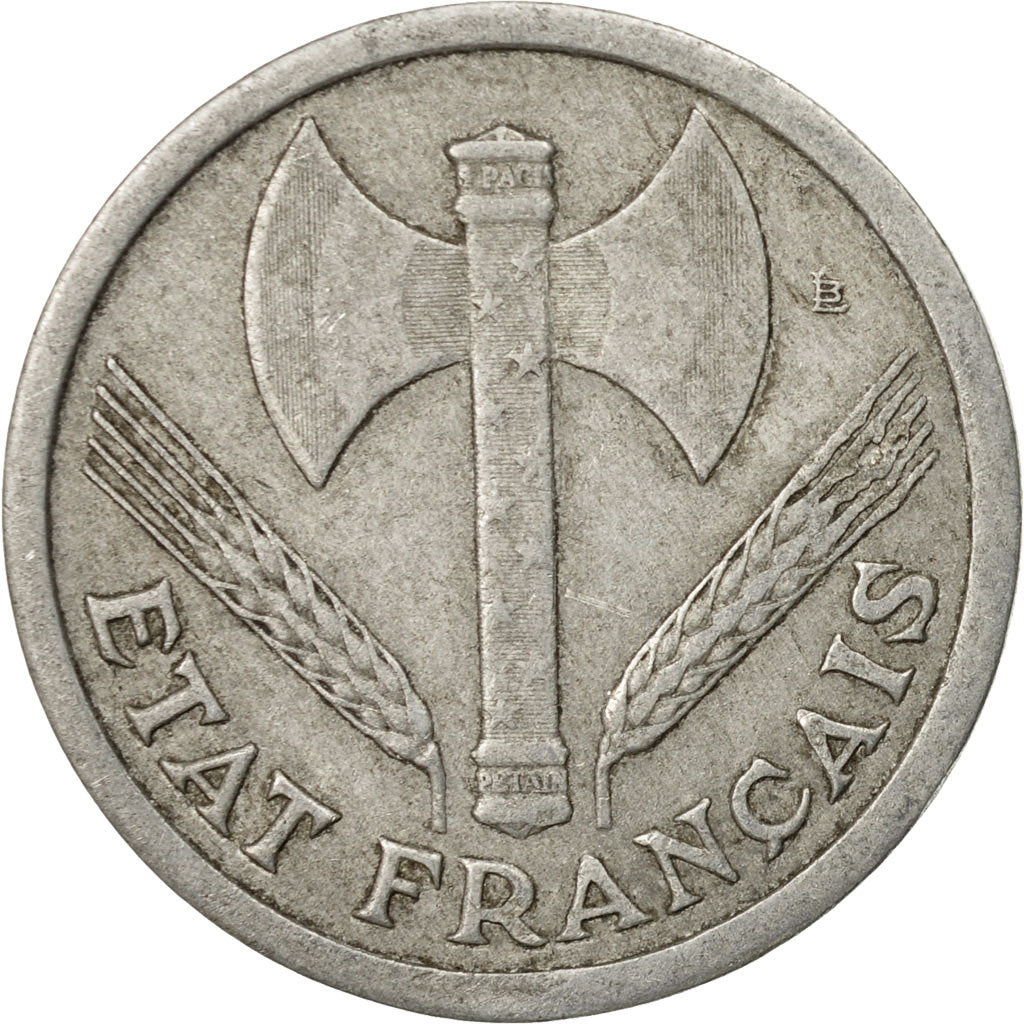 Coin, France, Bazor, 2 Francs, 1943, Beaumont - Le Roger, VF(30-35), Aluminum