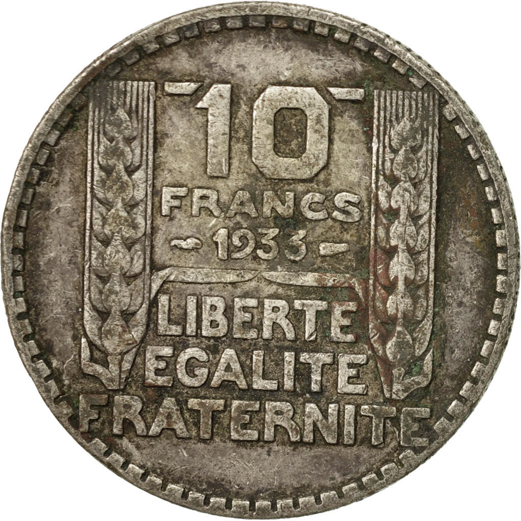Moneta, Francia, Turin, 10 Francs, 1933, Paris, MB, Argento, KM:878, Gadoury:801